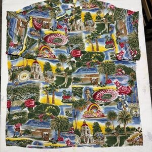 Reyn Spooner Colorful Hawaiian Print Men's Shirt size Large